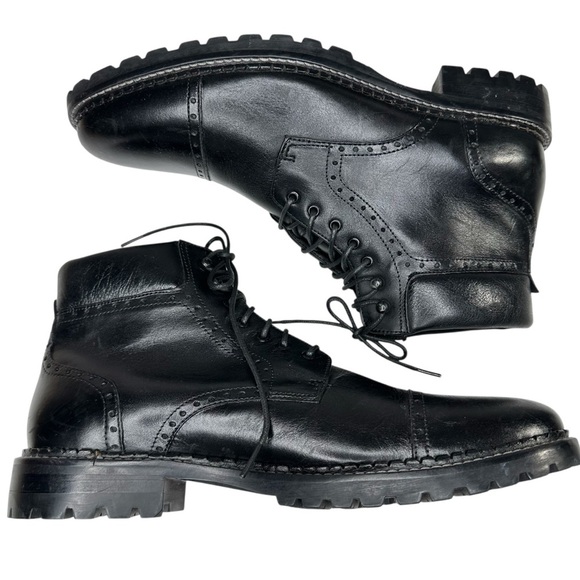 Johnston & Murphy Garrison Black Leather Brogue Cap Toe Boot. Sz: 10 main image 10